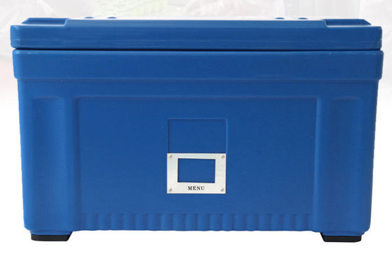 ที่จับไนลอน 45 ลิตรกล่องขนส่งอาหารฉนวนฝาปิดที่ถอดออกได้ LLDPE Rotomolded Catering Container