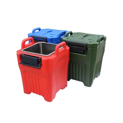 ภาชนะใส่ซุปหุ้มฉนวน 40L วางซ้อนกันได้พร้อมถัง SS ภายในขนส่ง