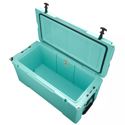 135QT กันน้ำ Rotomolded กล่องน้ำแข็งพลาสติกล้อคูลเลอร์