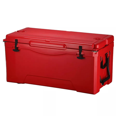 135QT กันน้ำ Rotomolded กล่องน้ำแข็งพลาสติกล้อคูลเลอร์