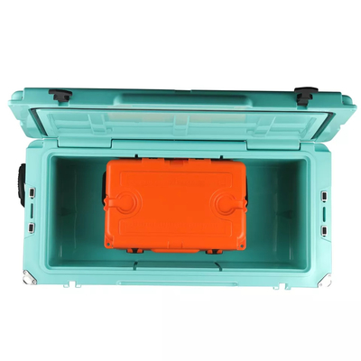 135QT กันน้ำ Rotomolded กล่องน้ำแข็งพลาสติกล้อคูลเลอร์