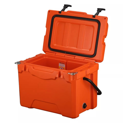 การจัดส่งแบบพกพา Ice Chest ผลิตภัณฑ์ Rotomoulded Rolling Transport Cooler Box 25L