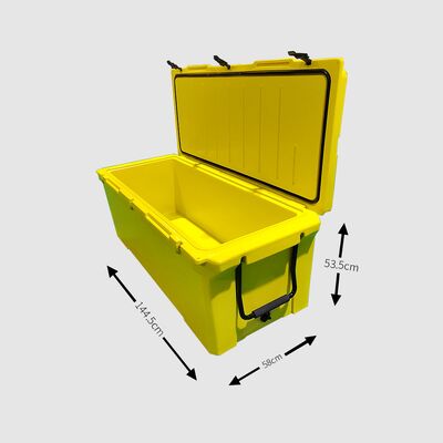 240QT กล่องเย็นแบบหมุนขนาดใหญ่ กล่องน้ําแข็งกลางแจ้งแรงสําหรับตกปลาและเดินทาง