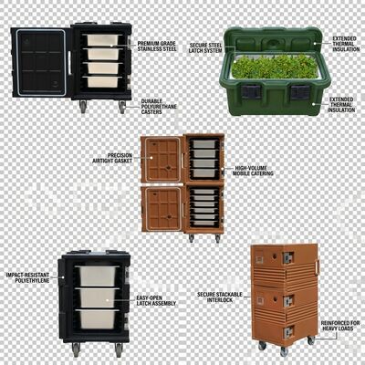 การจัดเลี้ยง อาหาร Pan Carrier 65L กล่องความร้อนประปาที่บรรจุสูงสําหรับการบริการงานเลี้ยงงานอาชีพ