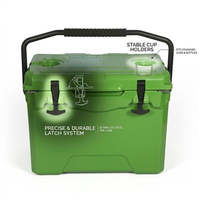 เครื่องเย็นพกพา 38L Rotomolded Box กล่องน้ําแข็งกลางแจ้ง กระเป๋าสะพายน้ําที่ไม่รั่ว