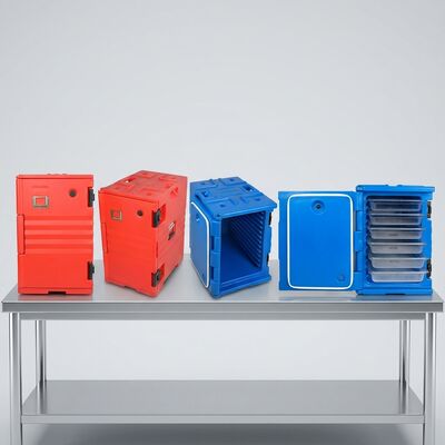 Heavy-Duty Catering Box 90L Commercial Rotomolded Insulated Food Transport Cabinet Four Casters 635x460x640mm