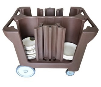 รถเข็นเก็บจานแบบปรับได้สำหรับร้านอาหาร Caddy Tableware Trolley