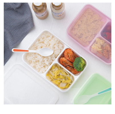 เป็นมิตรกับสิ่งแวดล้อม BPA ฟรี PP กล่องอาหารกลางวันพลาสติก Bento สำหรับเด็ก