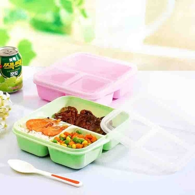 PP กล่องอาหารกลางวัน Bento 3 ช่องแบบใช้ซ้ำได้ 1000ml